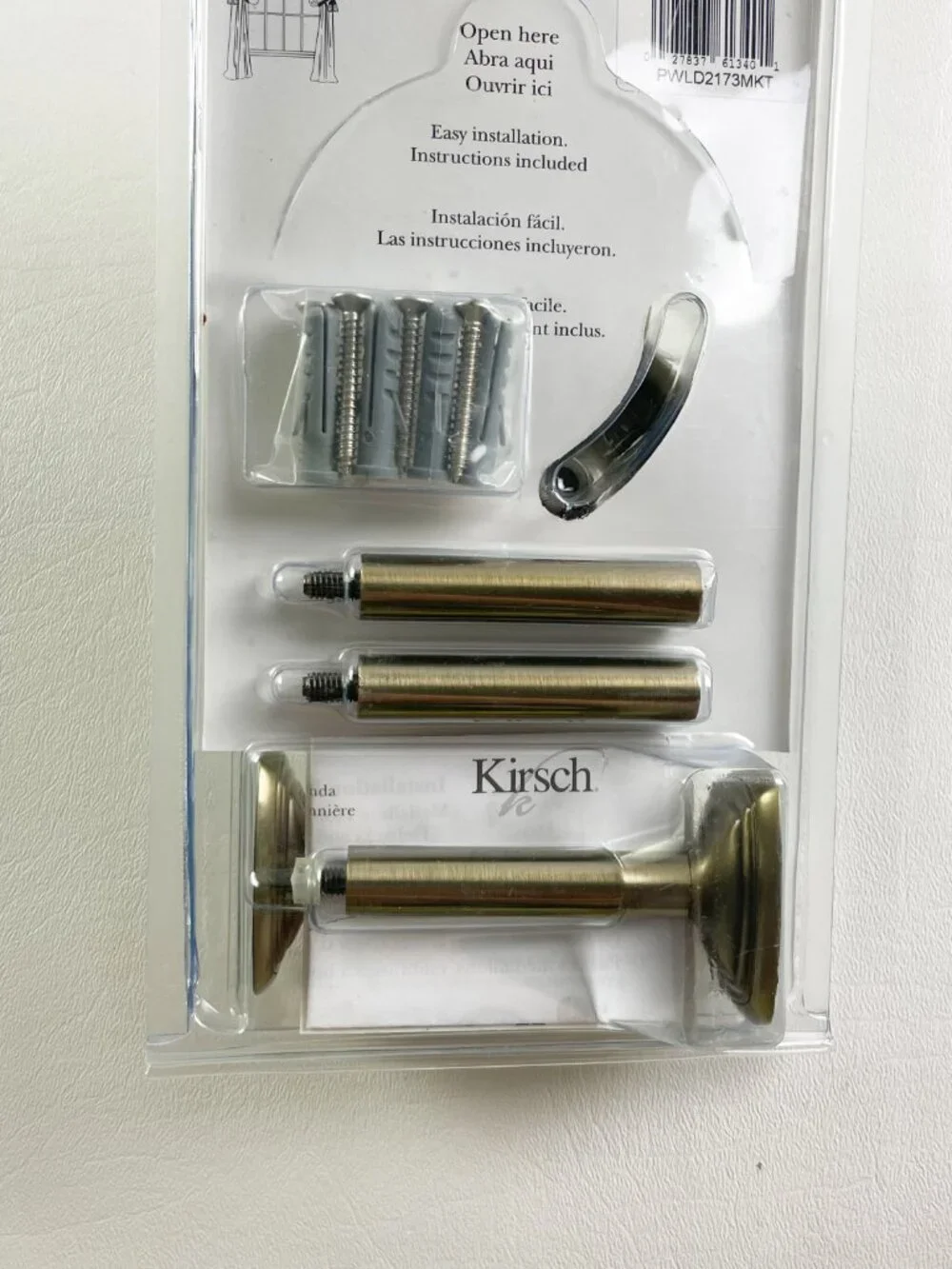 Kirsch Knob Tiebacks Antique Brass 2 Pairs K37